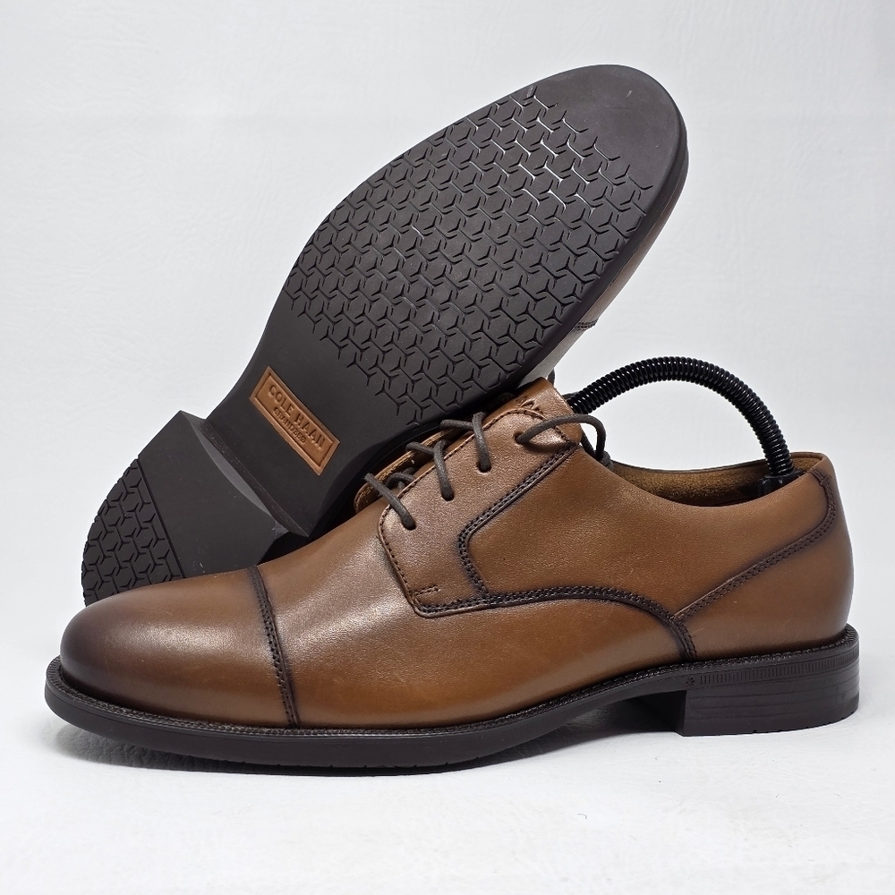 Cole Haan Grand 360 Oxford Cap Toe C40255 Leather Brown Bedford Men Size 8.5 New